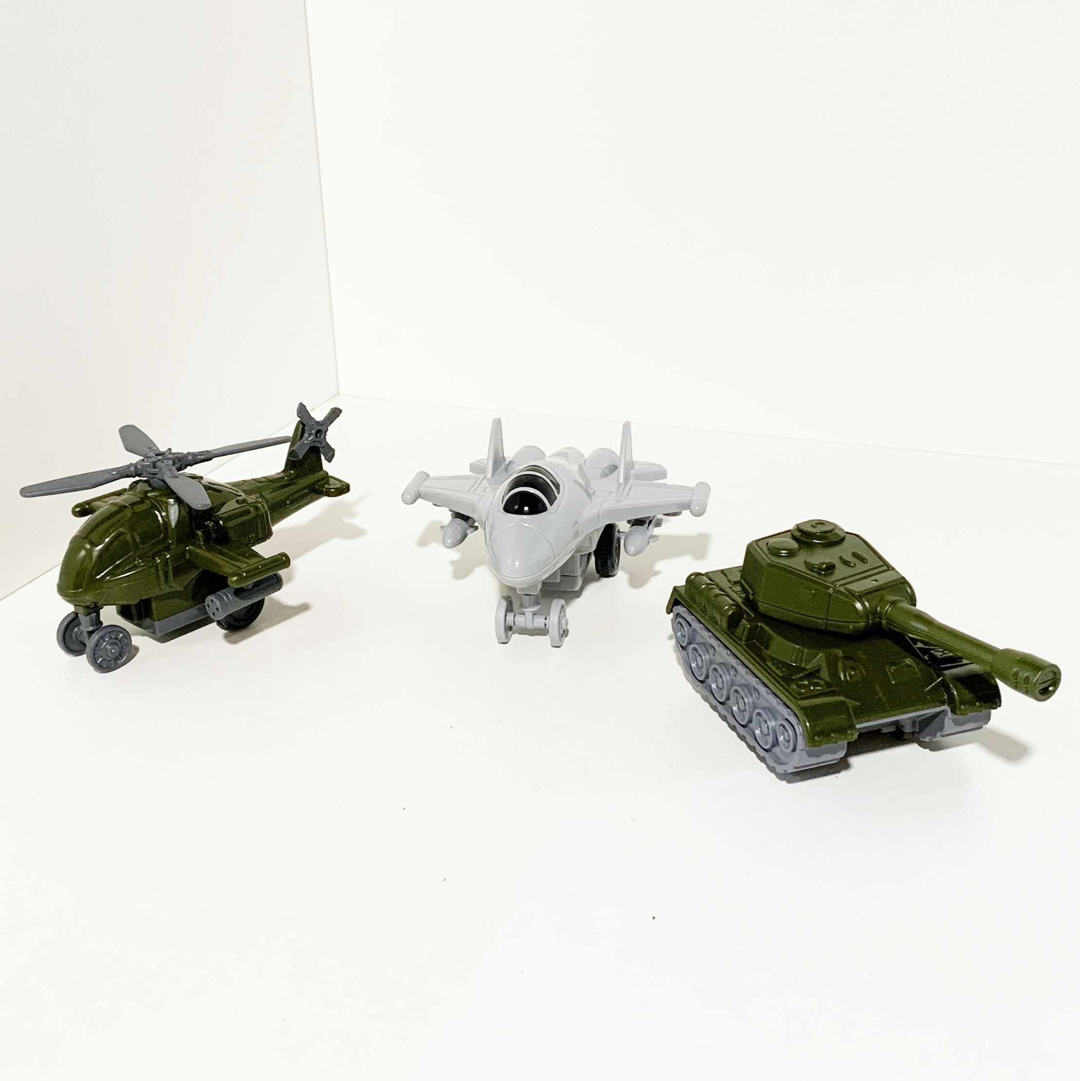 Набор инерционных моделей военной техники Полесье 12 см- танк, самолет, вертолет