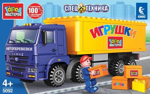 Конструктор "Город мастеров" Спецтехника Kamaz фура 106 дет.