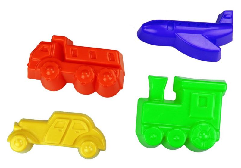 Формочки для песка транспорт: грузовичок, паровозик, самолетик
