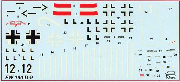 Модель для склеивания Фокке-Вульф FW-190 D-9: Немецкий истребитель