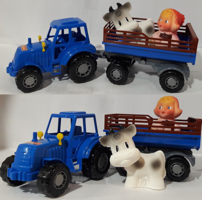 Набор коровка Зорька с дояркой на тракторе
