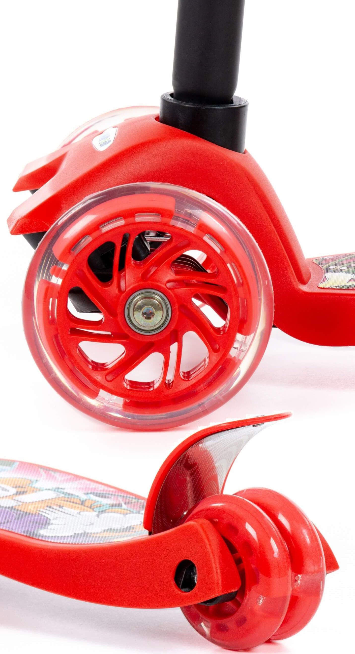 Самокат 3-х колесный красно-чёрный V1