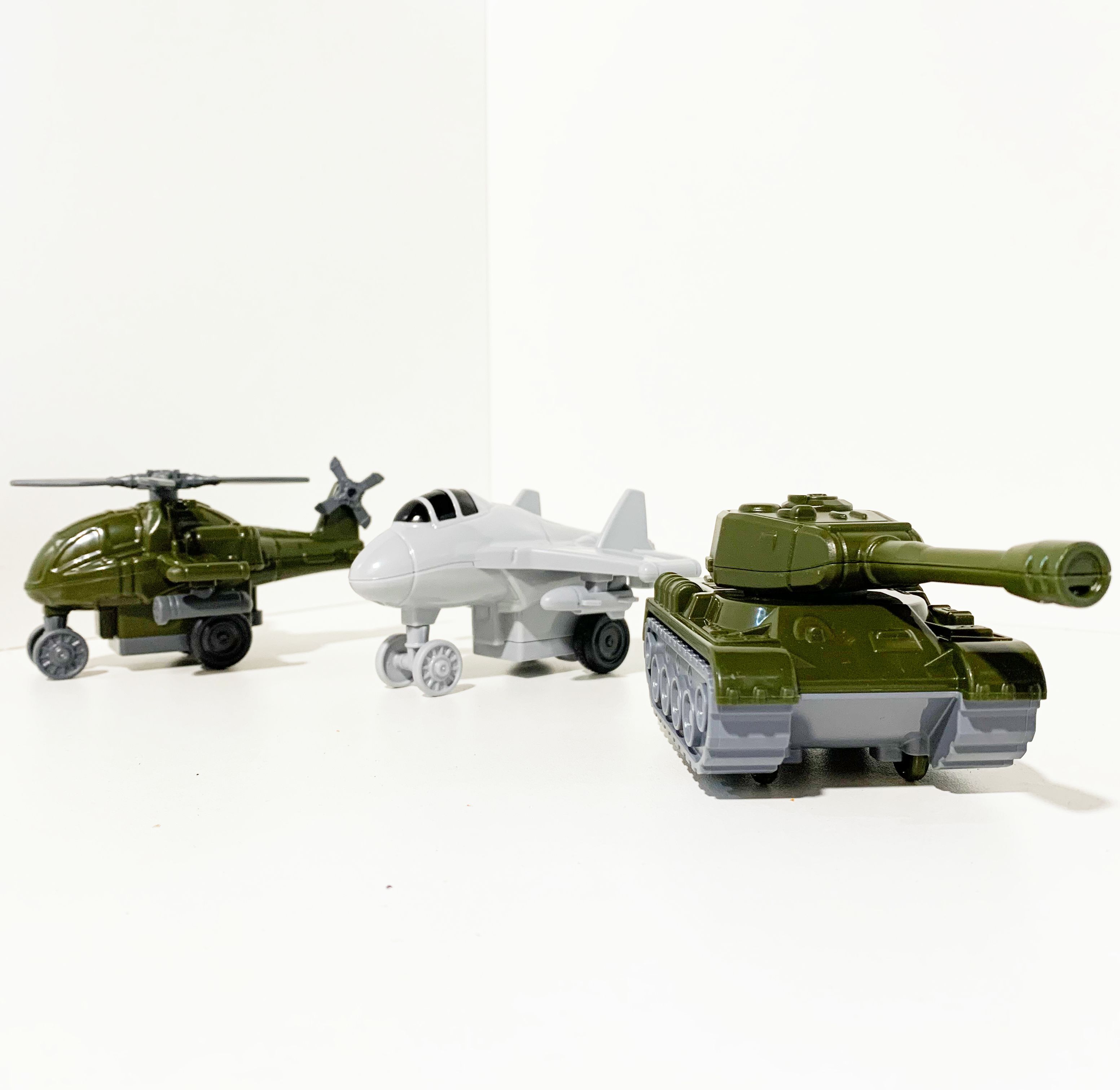 Набор инерционных моделей военной техники Полесье 12 см- танк, самолет, вертолет
