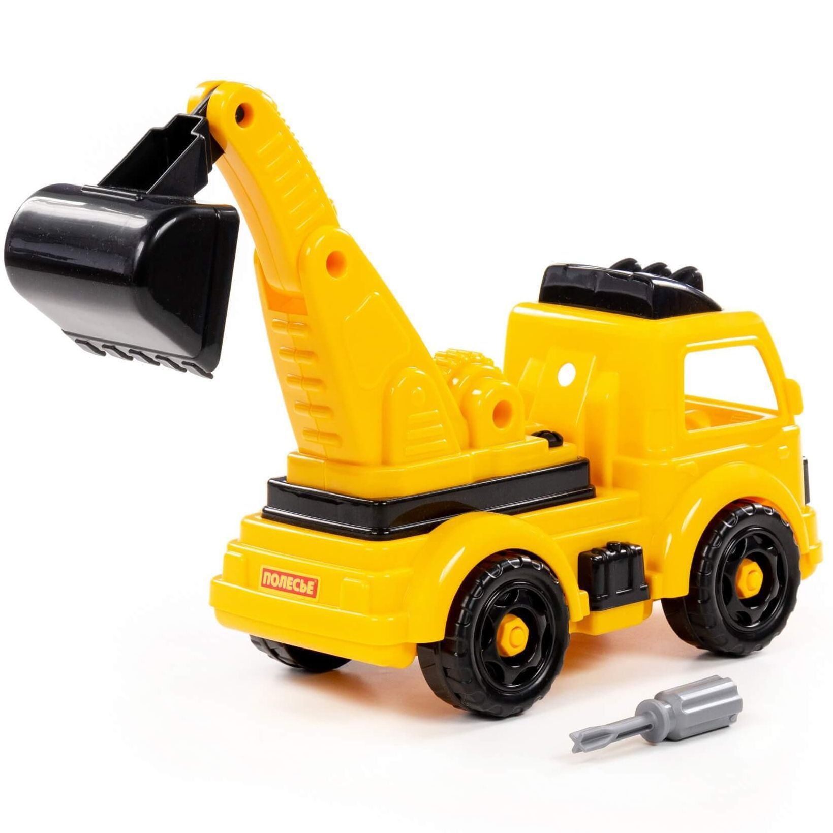 Игрушка машинка экскаватор "Строительная техника" 33,8 см модель для сборки 32 эл. Полесье
