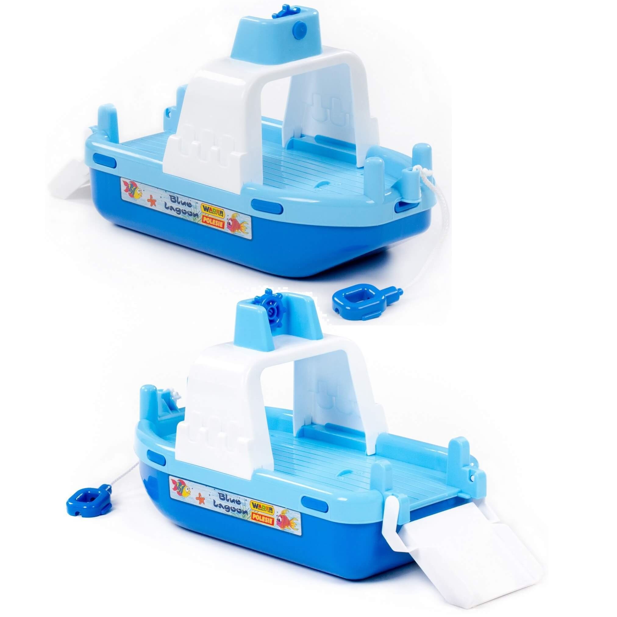 Игрушка корабль 30 см для купания в ванной - паром Лагуна Полесье голубой