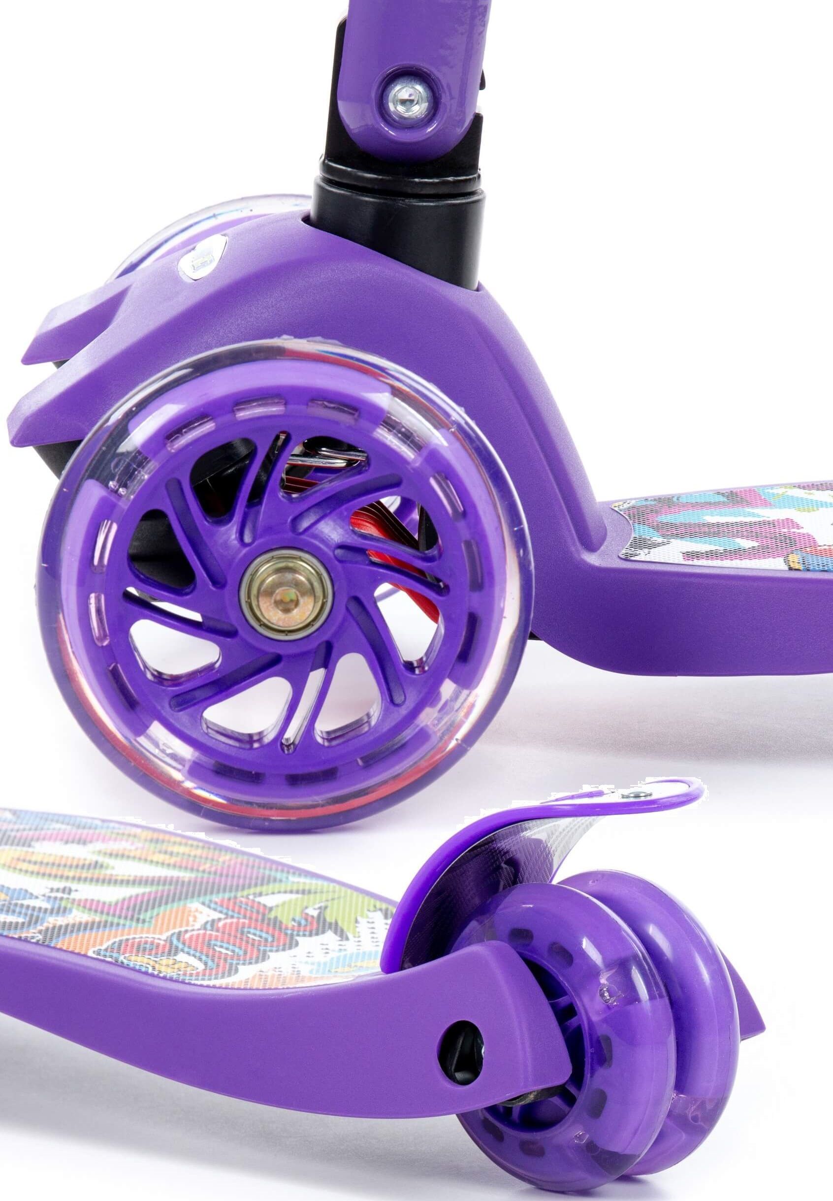 Самокат 3-х колесный фиолетовый со складной ручкой V1