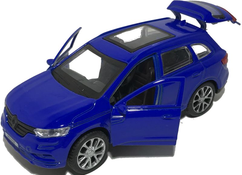 Машинка Renault Koleos с двумя открывающимися дверями и багажником. Багажник машинки очень просторный. Его глубина - 2 см, Ширина - 3,2 см, Высота - 2,2 см. igrushechnaya-mashinka-renault-koleos-sinyaya-04.jpg