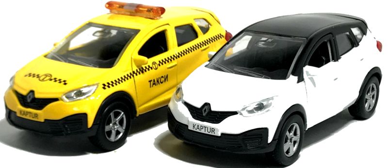 У игрушечной машинки Renault Kaptur имеется инерционным механизм. Машинка выпускается в белом цвете а так же в вариации расцветки такси. igrushechnaya-mashinka-renault-kaptur-taksi-06.jpg