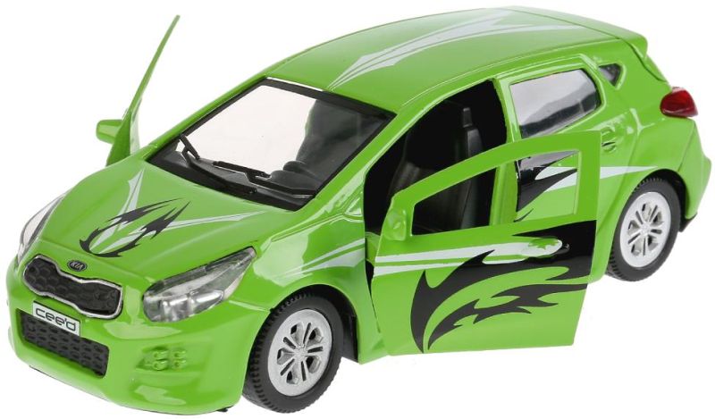 У машинки KIA Ceed открываются две передние двери и задняя дверь багажника. igrushechnaya-sportivnaya-mashinka-kia-ceed-zelyonaya-02.jpg