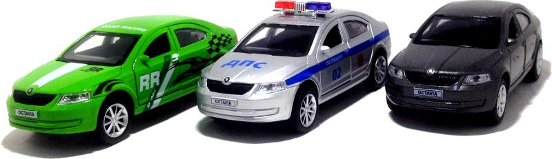Так же вы можете купить машинку Skoda Octavia полиция а так же Skoda Octavia ралли что бы ваш ребёнок с машинкой мог разыгрывать различные игровые ситуации. Например, с помощью инерционного механизма устраивать погони за несколькими машинками. У игрушечной машинки открываются передние двери и снимаются резиновые шины, что позволит разыграть дорожные ситуации пит-стоп на гонках. igrushechnaya-mashinka-skoda-octavia-07.jpg