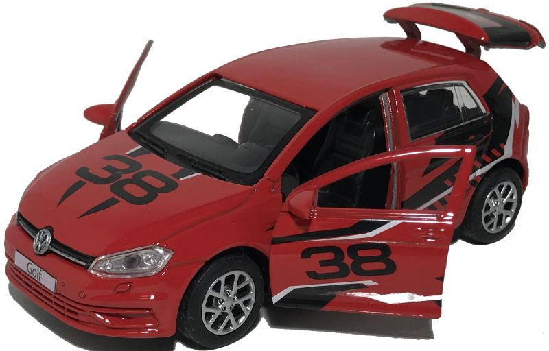 У машинки Volkswagen Golf открываются две передние двери и задняя дверь багажника, багажник очень просторный. igrushechnaya-sportivnaya-mashinka-volkswagen-golf-04.jpg