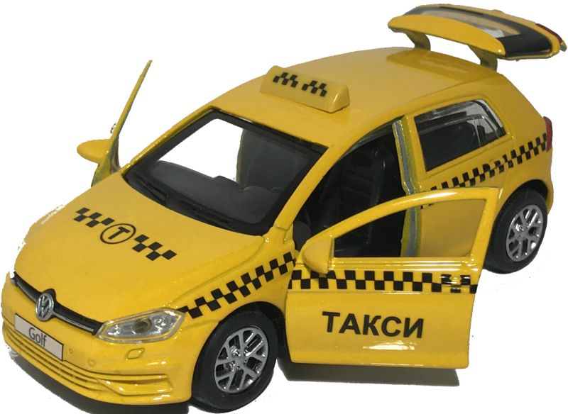 У машинки Volkswagen Golf Такси открываются две передние двери и задняя дверь багажника. igrushechnaya-mashinka-volkswagen-golf-taksi-04.jpg