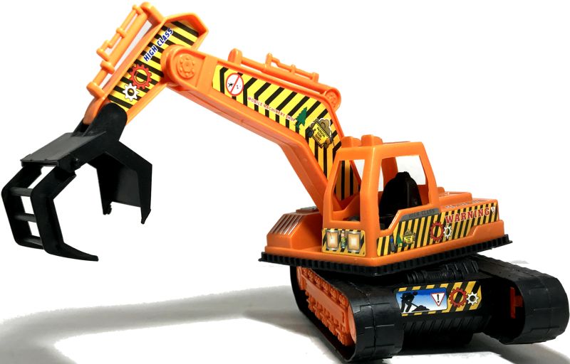 Стрела экскаватора с клешнёй поднимается и опускается при помощи шарниров, с помощь этого ребёнок может имитировать зажим в клешне различных предметов. igrushechnyj-traktor-s-kleshnyoj-04.jpg
