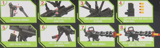 Игрушка пулемет Вулкан - как заряжать Игрушка пулемет Вулкан - как заряжать