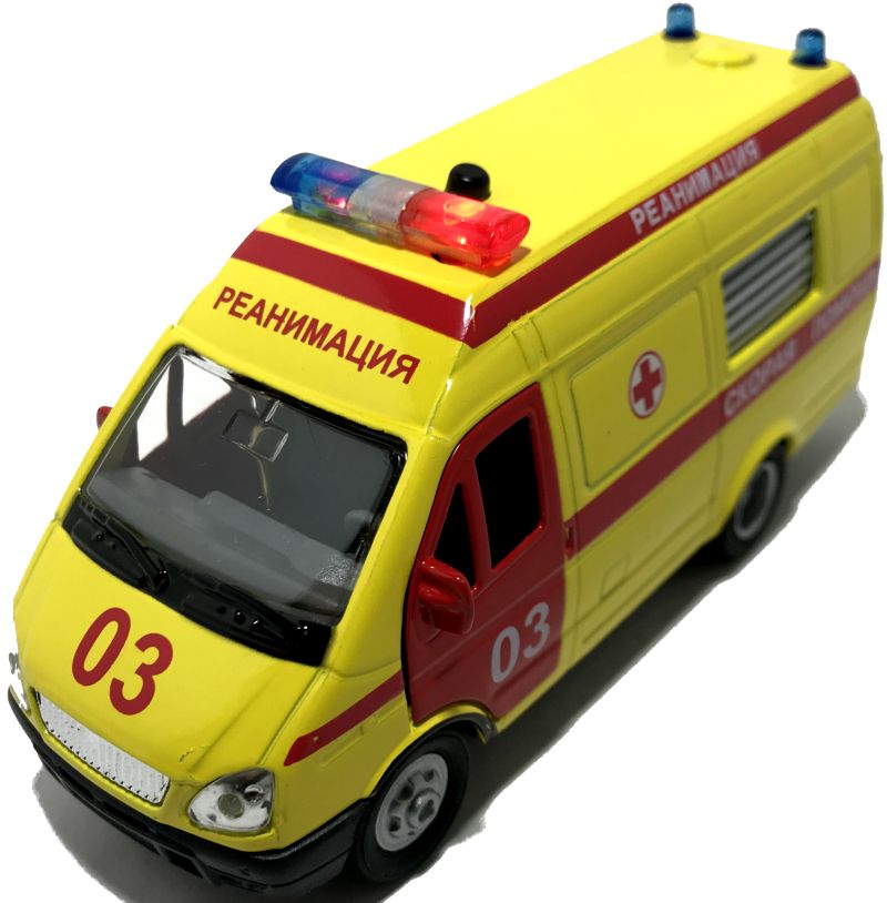 Игрушечная машинка Газель 2705 реанимация оснащена блоком мигалки со звуком сирены, которая включается при нажатии на кнопку на крыше. Помимо звука мы можем заметить мерцание мигалок. igrushechnaya-mashinka-gazel-2705-reanimaciya-07.jpg